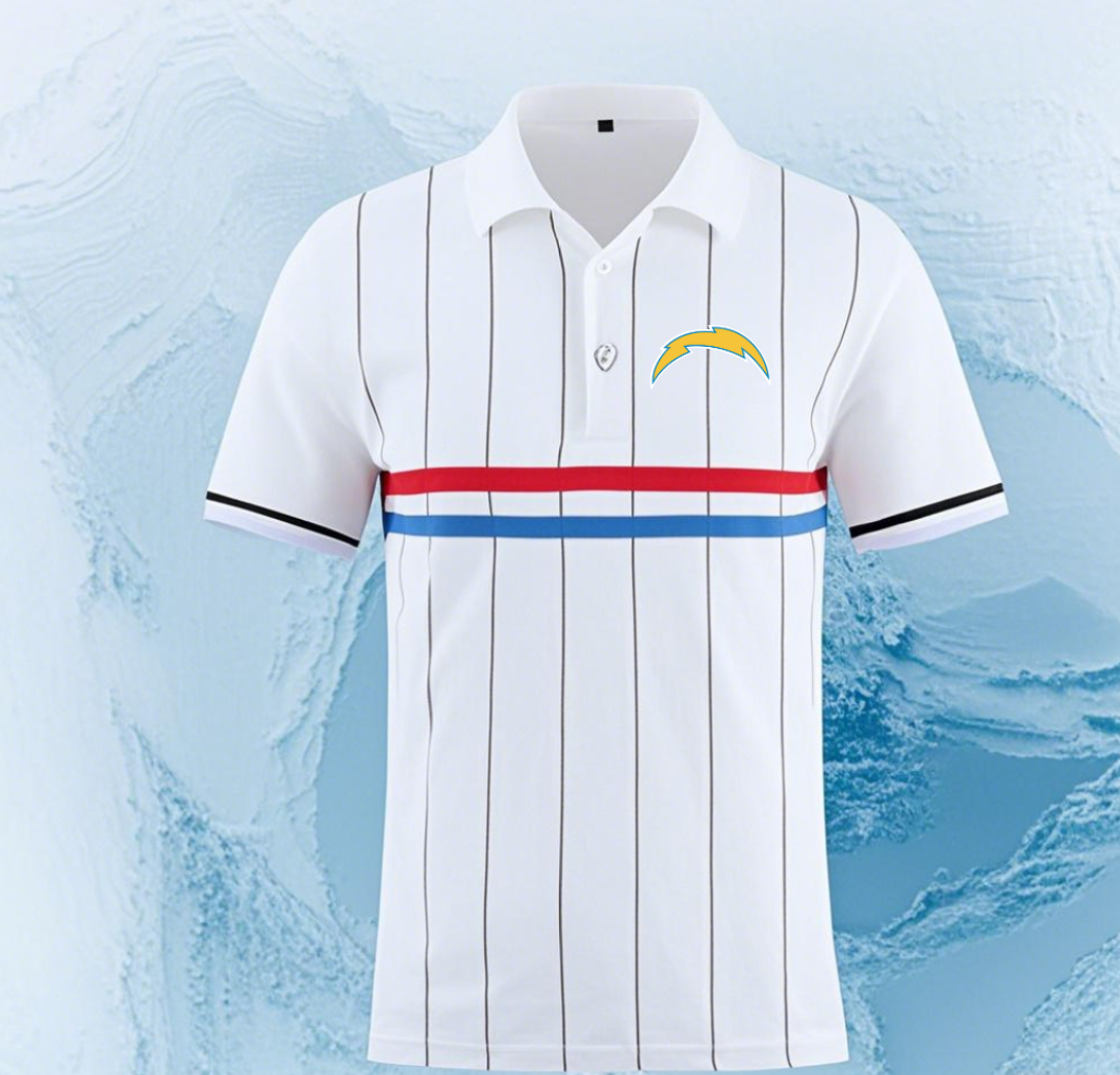 Los Angeles Chargers white #43 Men 2025 NFL polo T shirt